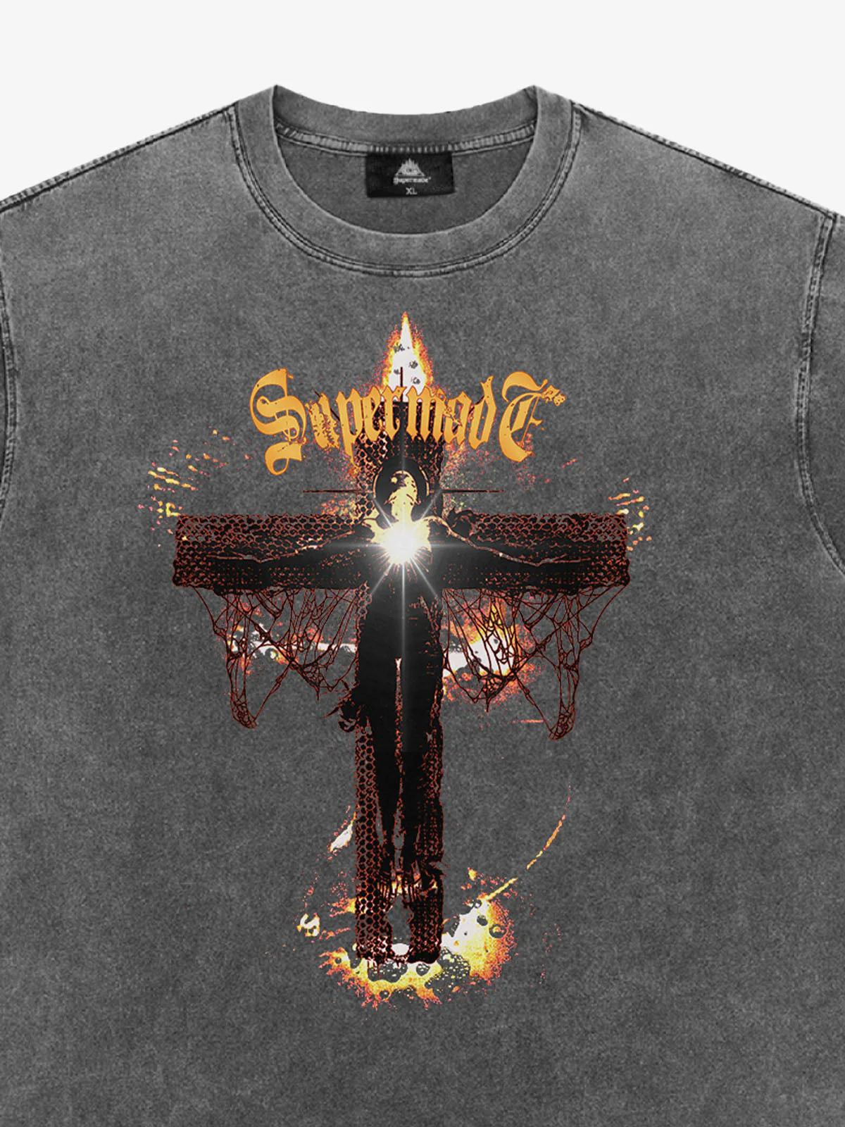 Washed Gothic Cross Graphic T-Shirt - Image 8