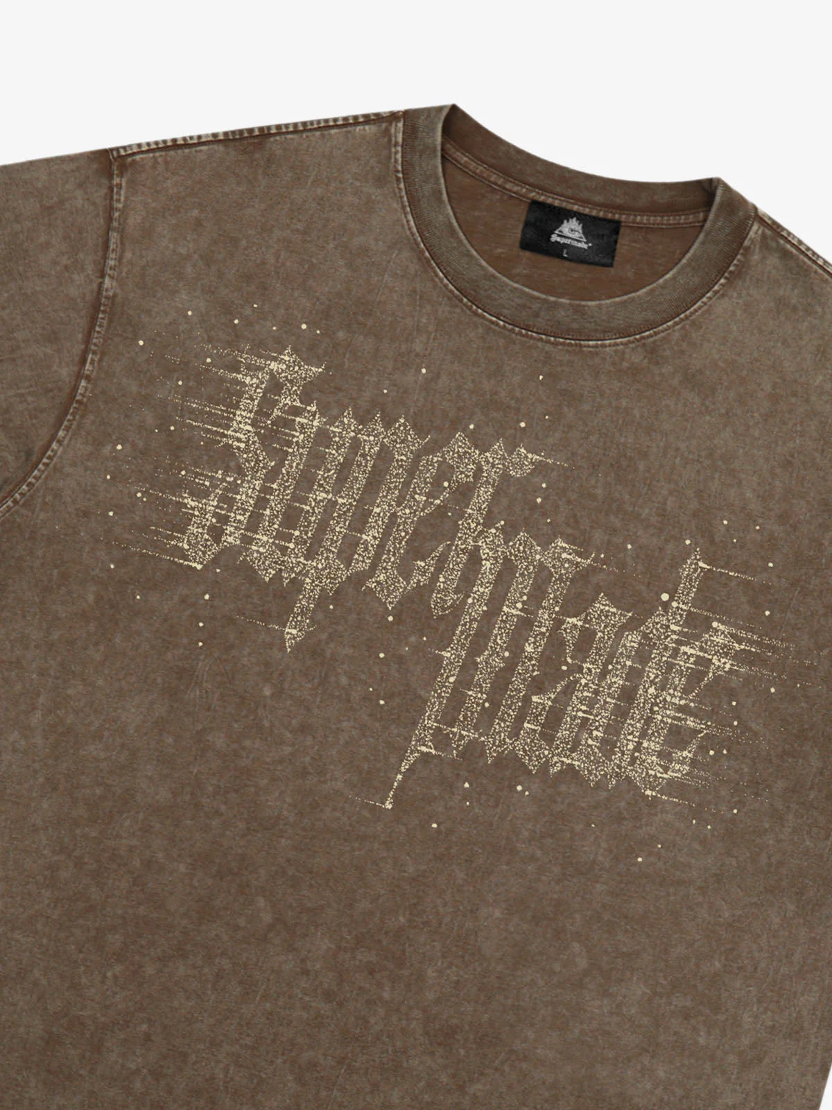 Washed Gothic Letter Imitation Diamond T-Shirt - Image 10