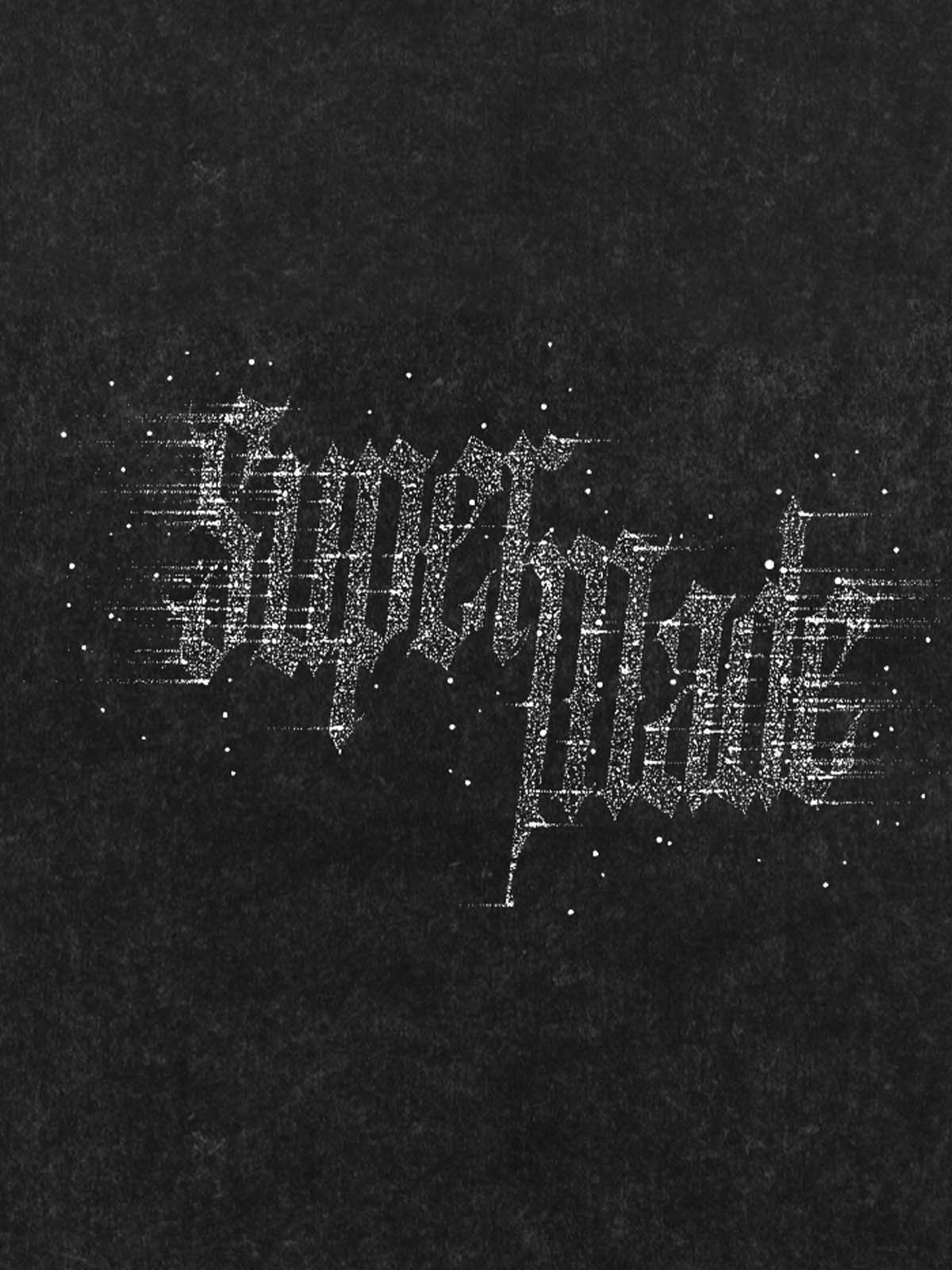Washed Gothic Letter Imitation Diamond T-Shirt - Image 7