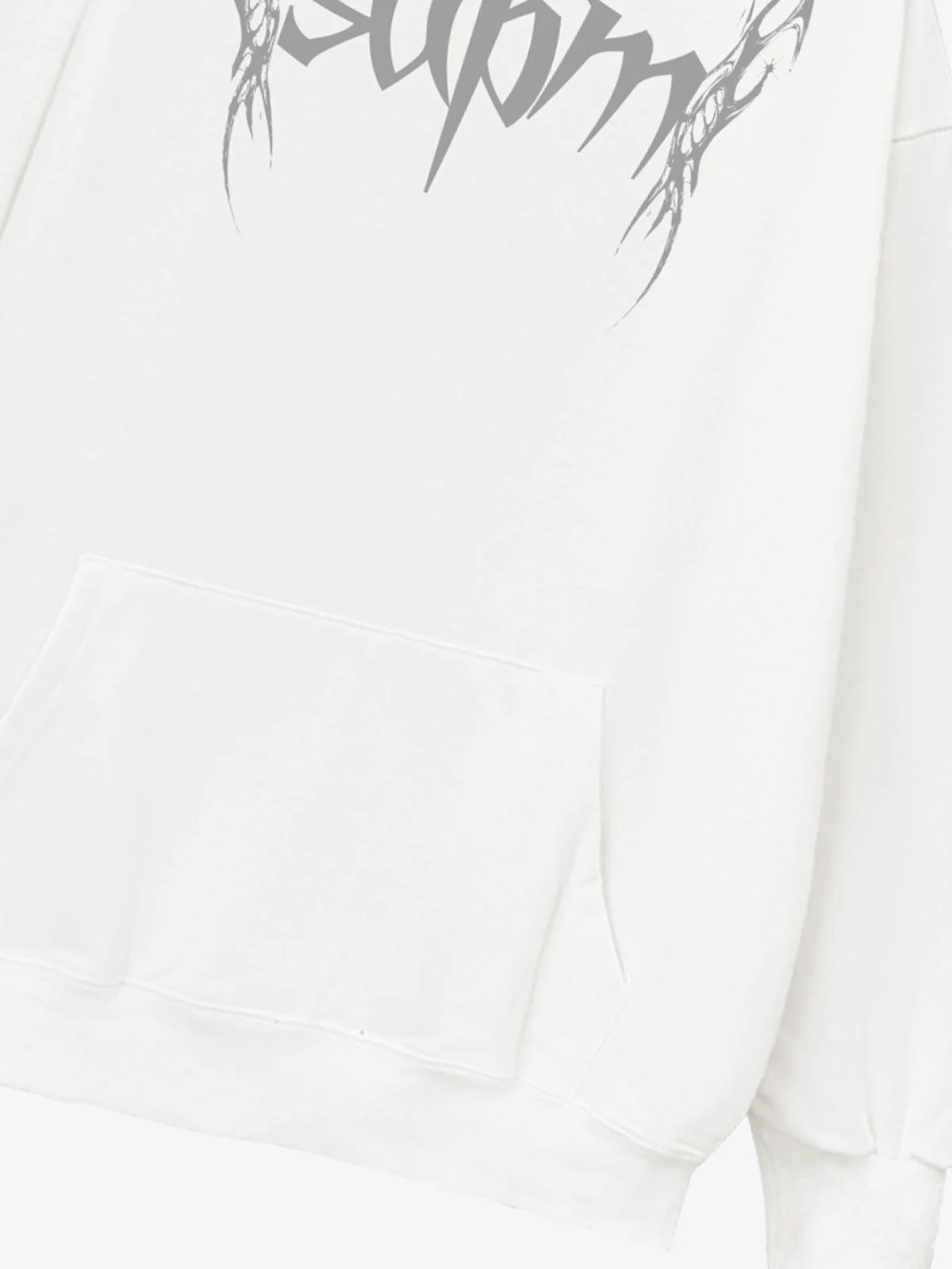 Washed Gothic Spike Letter Hoodie - Image 15