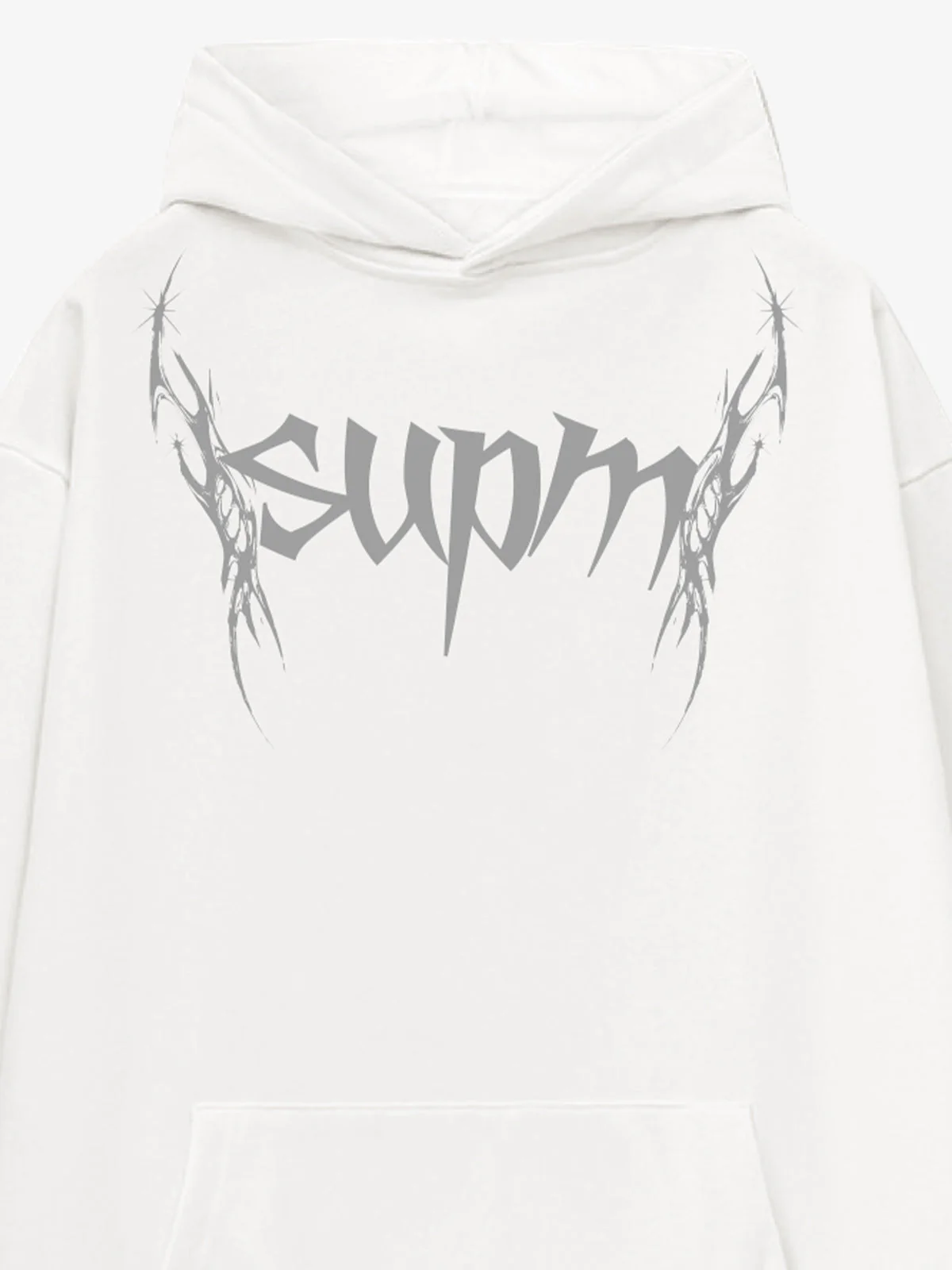 Washed Gothic Spike Letter Hoodie - Image 16