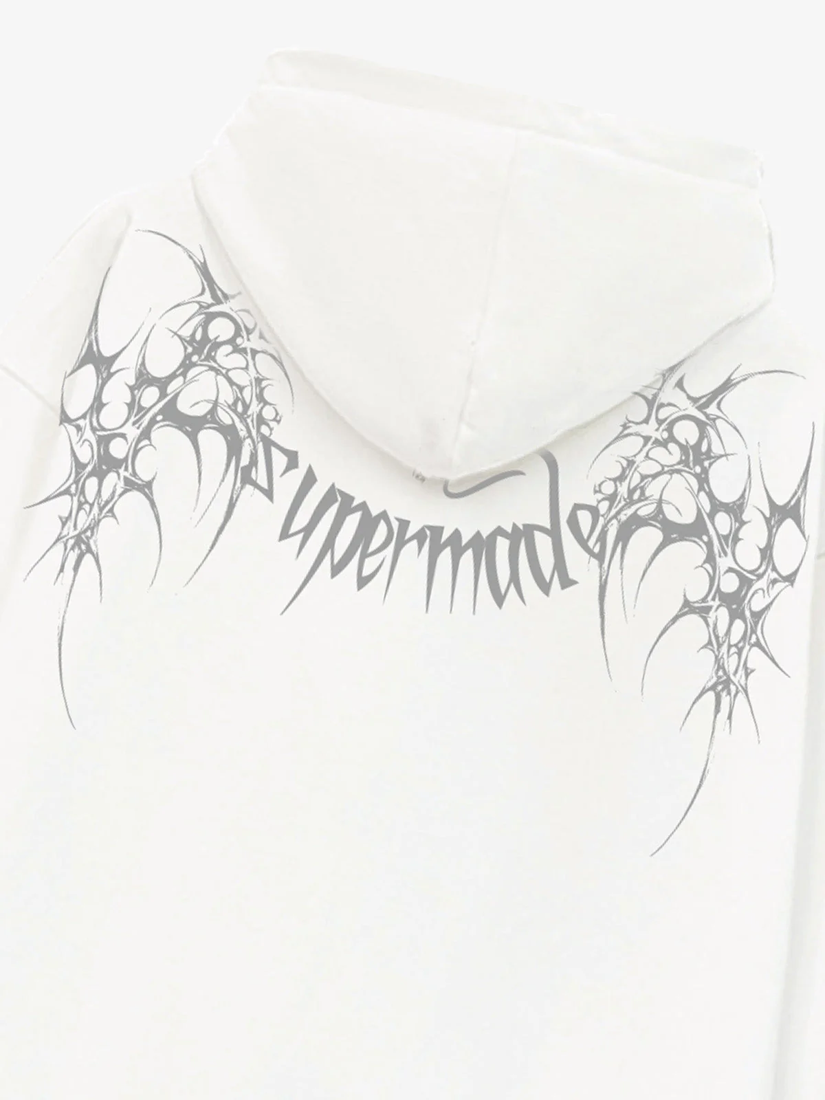 Washed Gothic Spike Letter Hoodie - Image 17