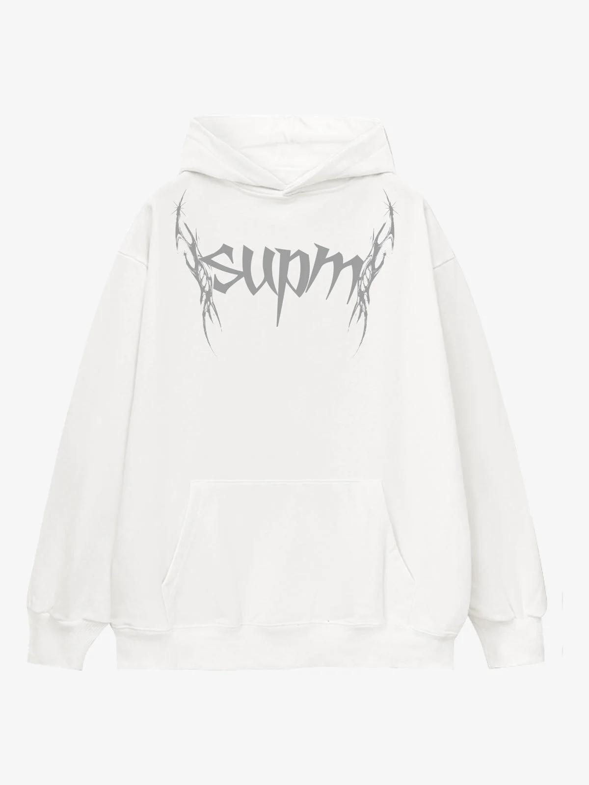 Washed Gothic Spike Letter Hoodie - Image 3