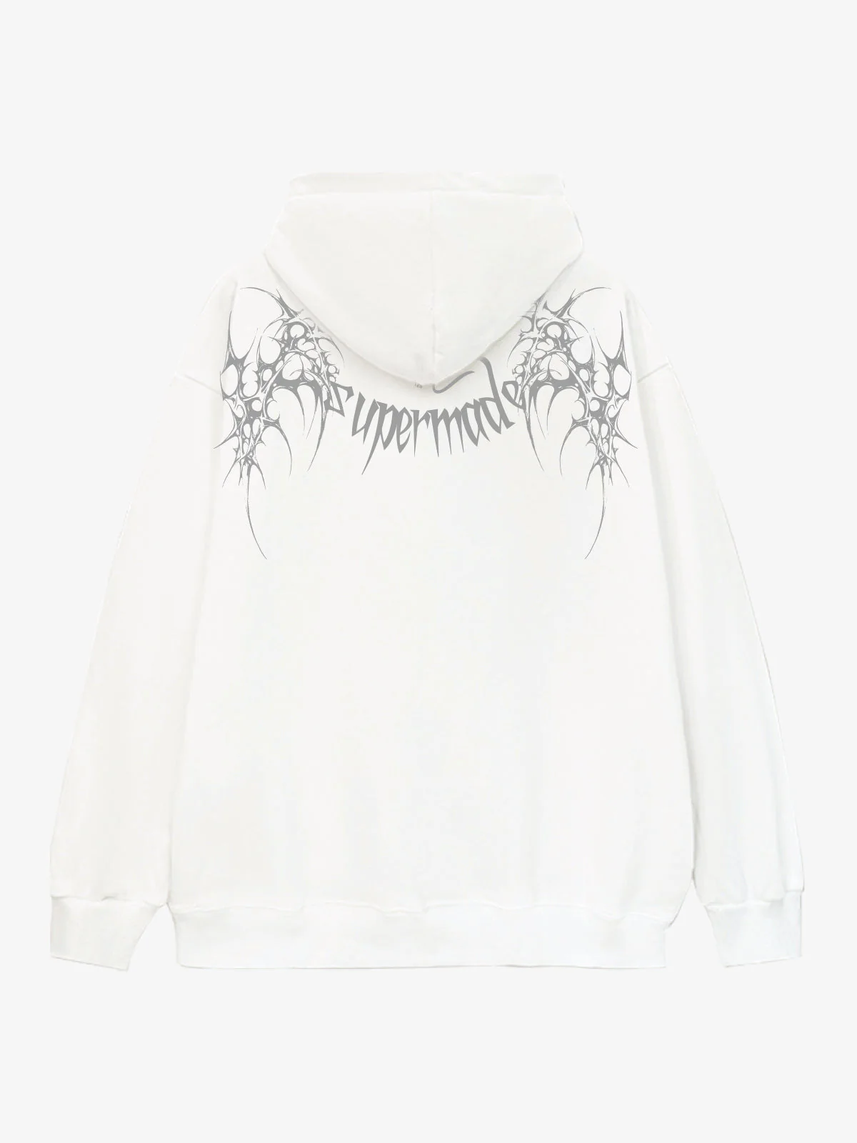 Washed Gothic Spike Letter Hoodie - Image 6