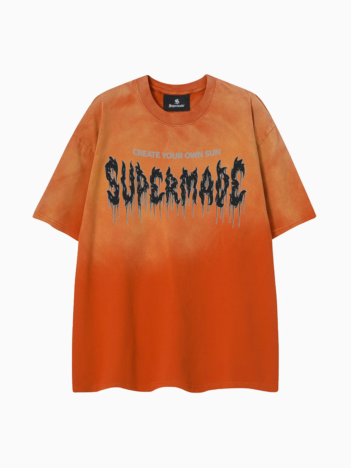 Washed Gradient Gothic Logo Graphic Cotton T-Shirt