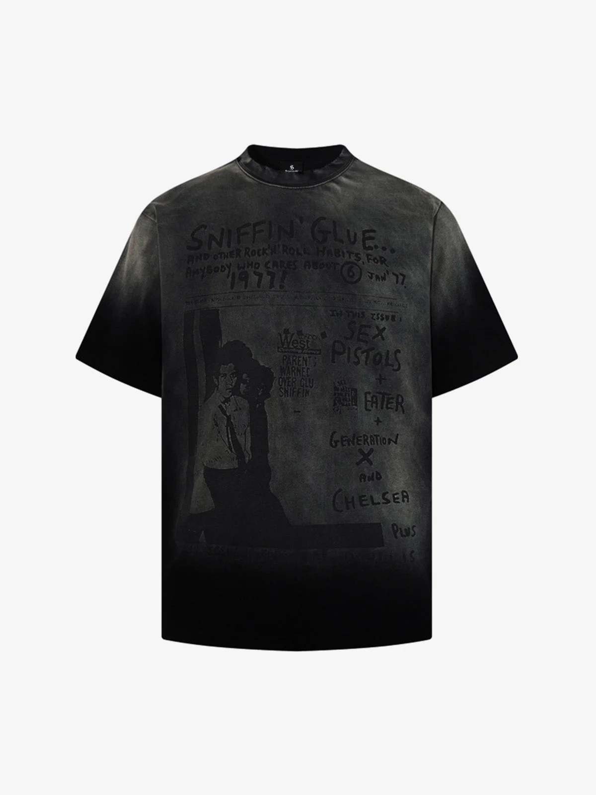 Washed Graphic Print Cotton T-Shirt