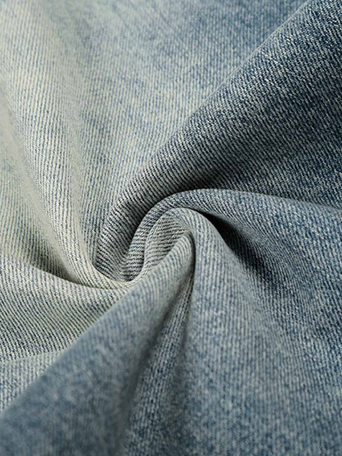 Washed Metal Hook Front Design Barrel Jeans - Image 7