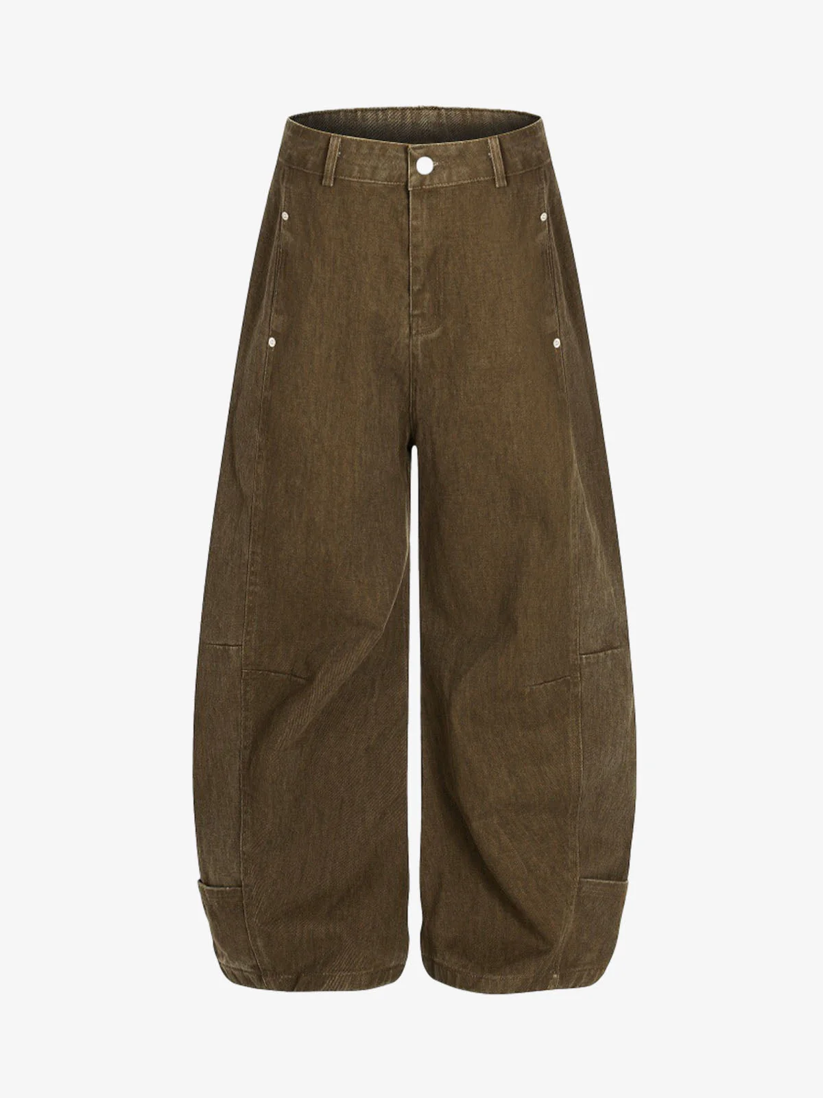 Washed Panel Cut Wide Leg Denim Jeans