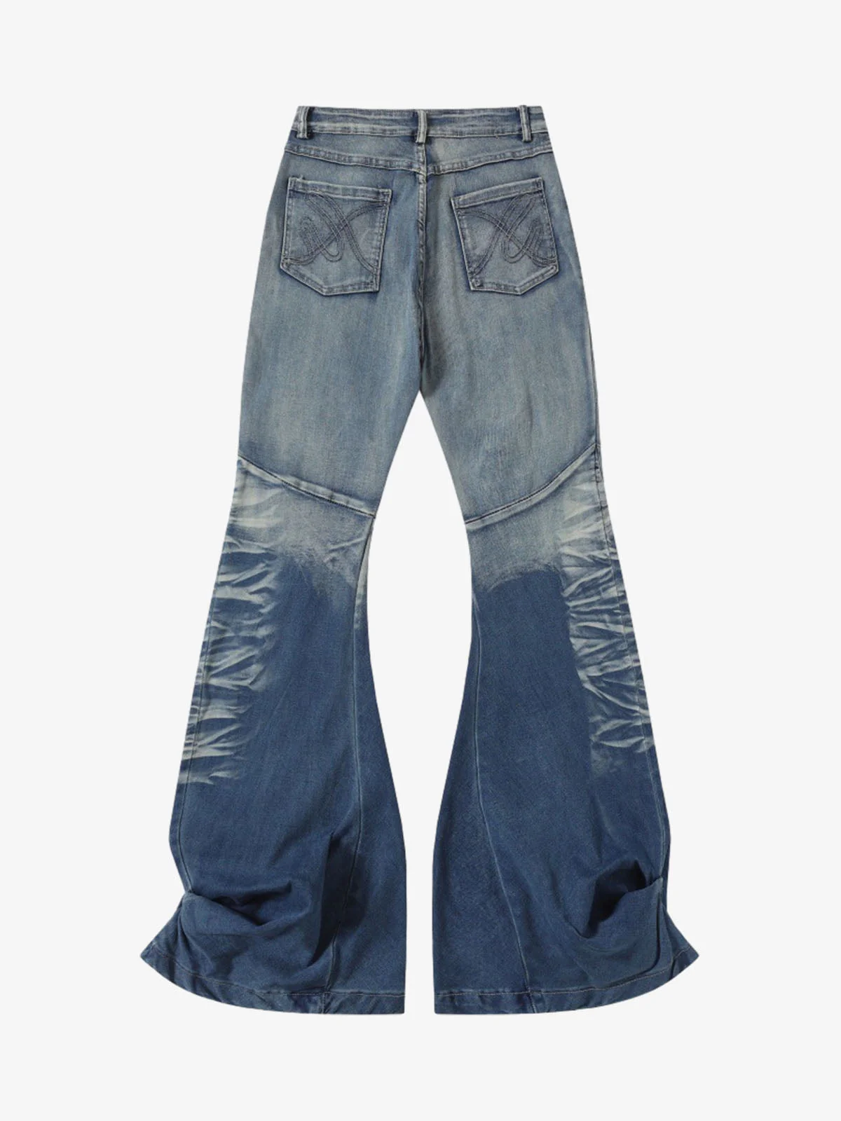 Washed Panel Seam Flare Jeans - Image 2