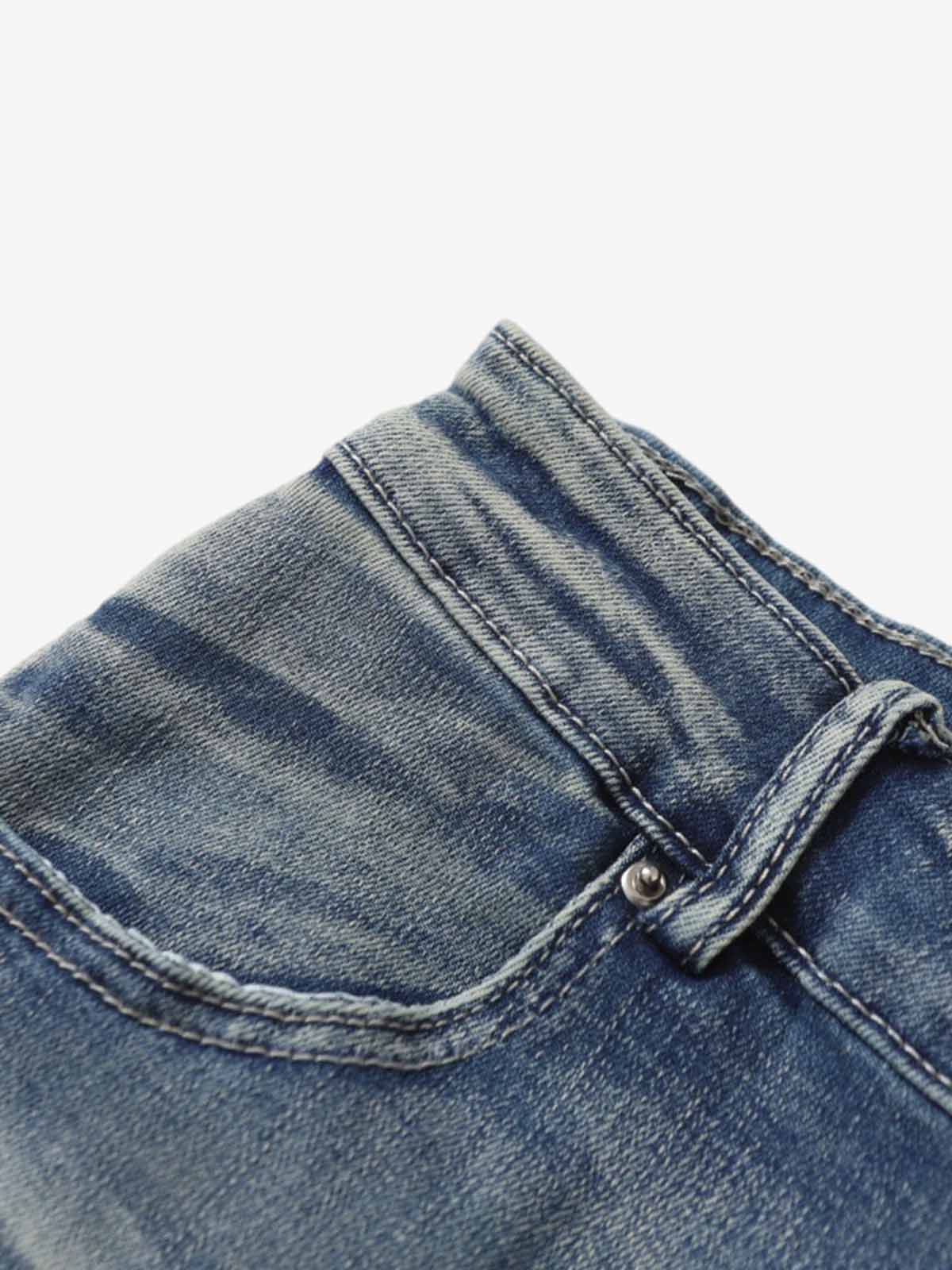 Washed Panel Seam Flare Jeans - Image 3