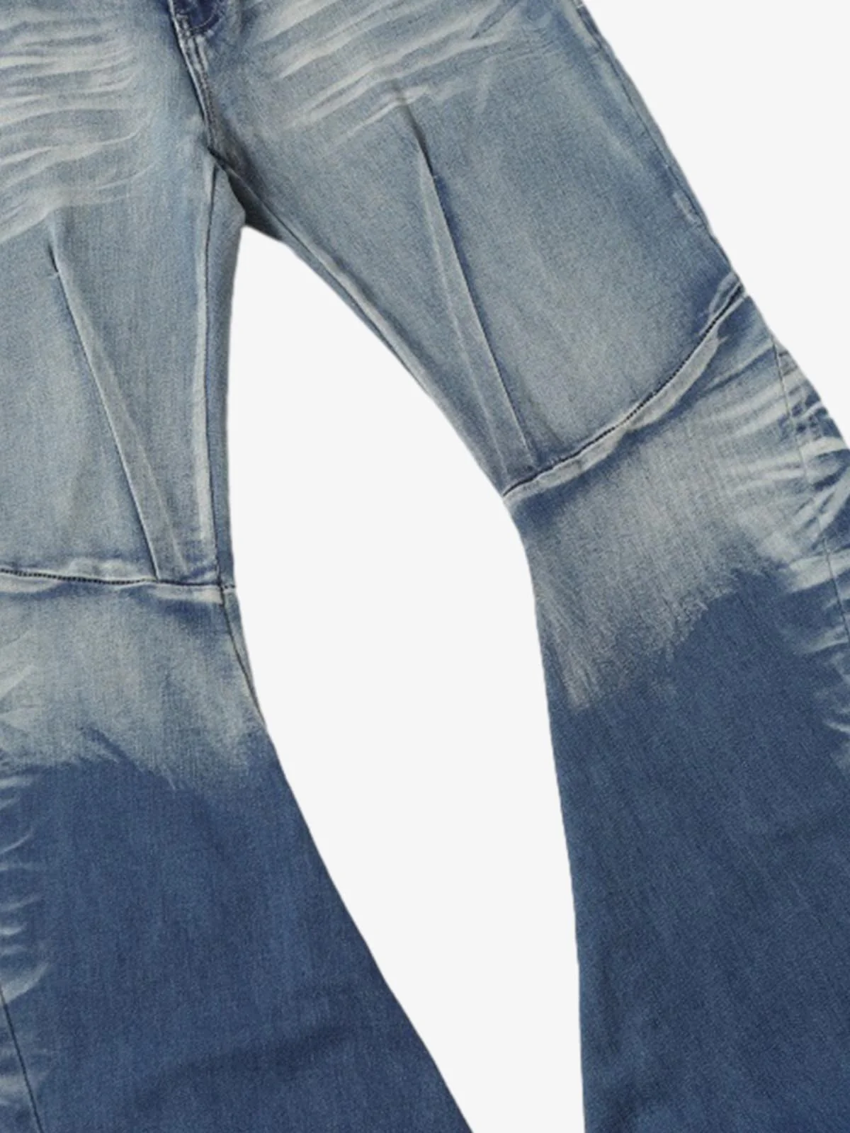 Washed Panel Seam Flare Jeans - Image 6