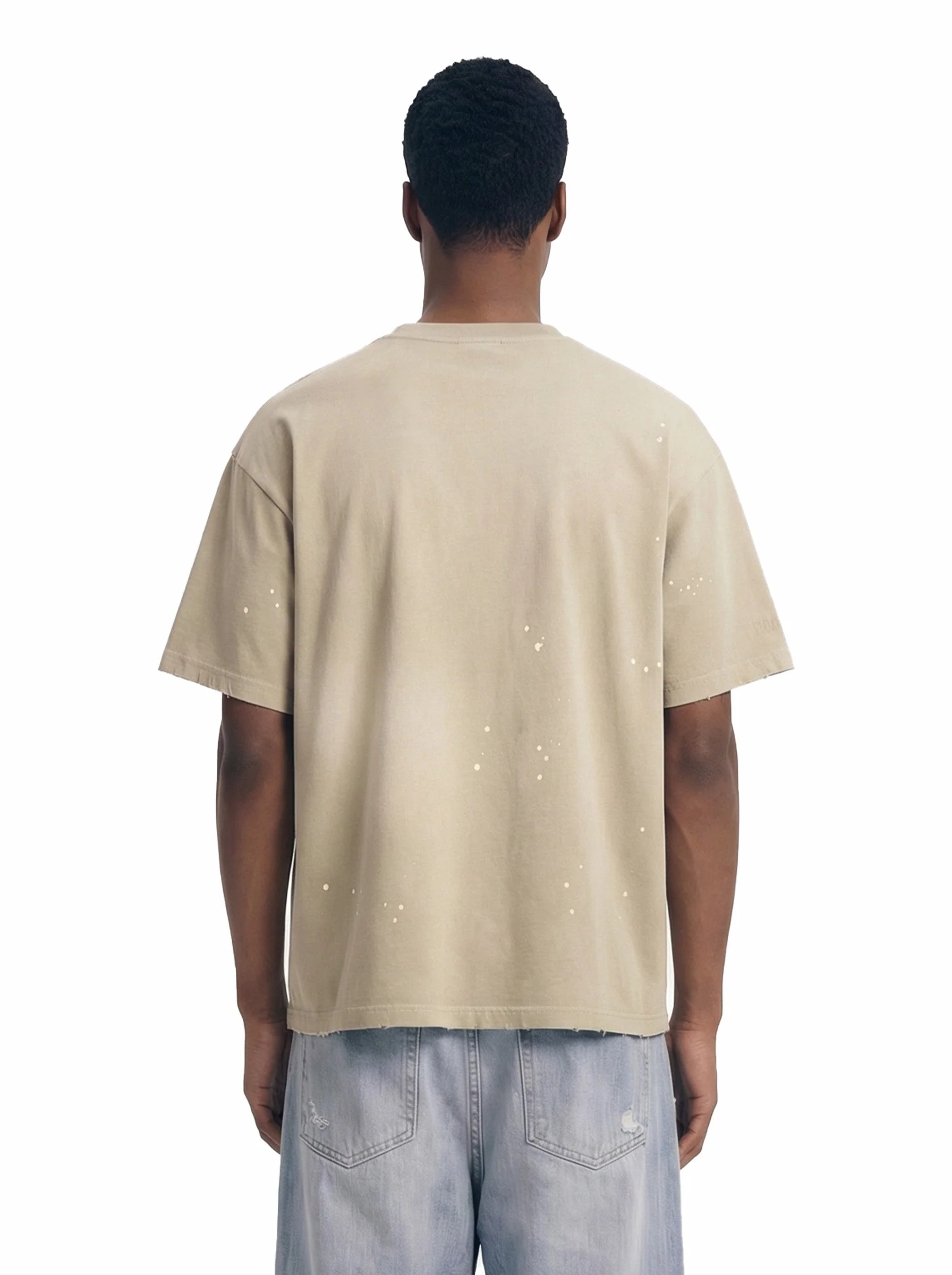 Washed Splash Ink Cosmic Statue Print Galaxy Art T-Shirt - Image 3