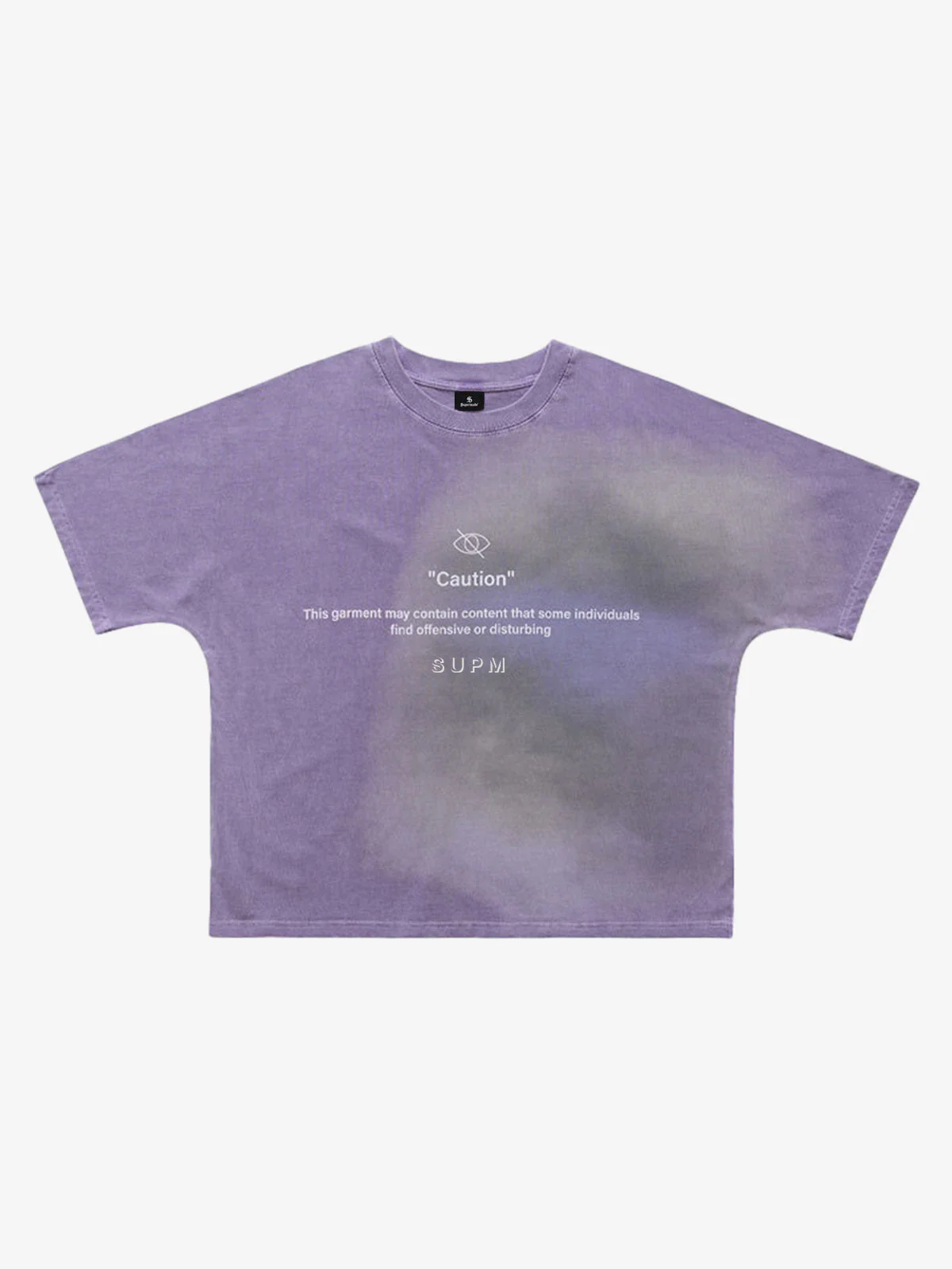 Washed Spray Dye “Caution” Graphic T-Shirt - Image 2