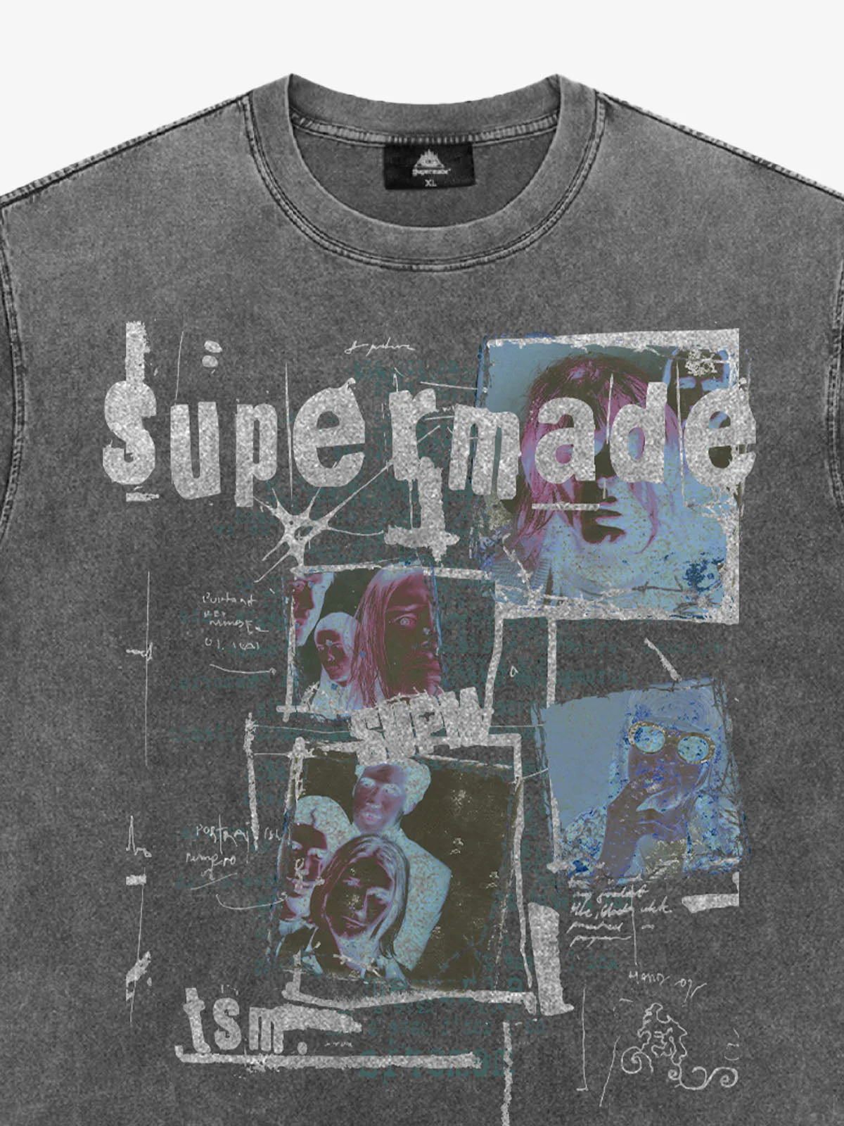 Washed Vintage Collage Graphic T-Shirt - Image 4