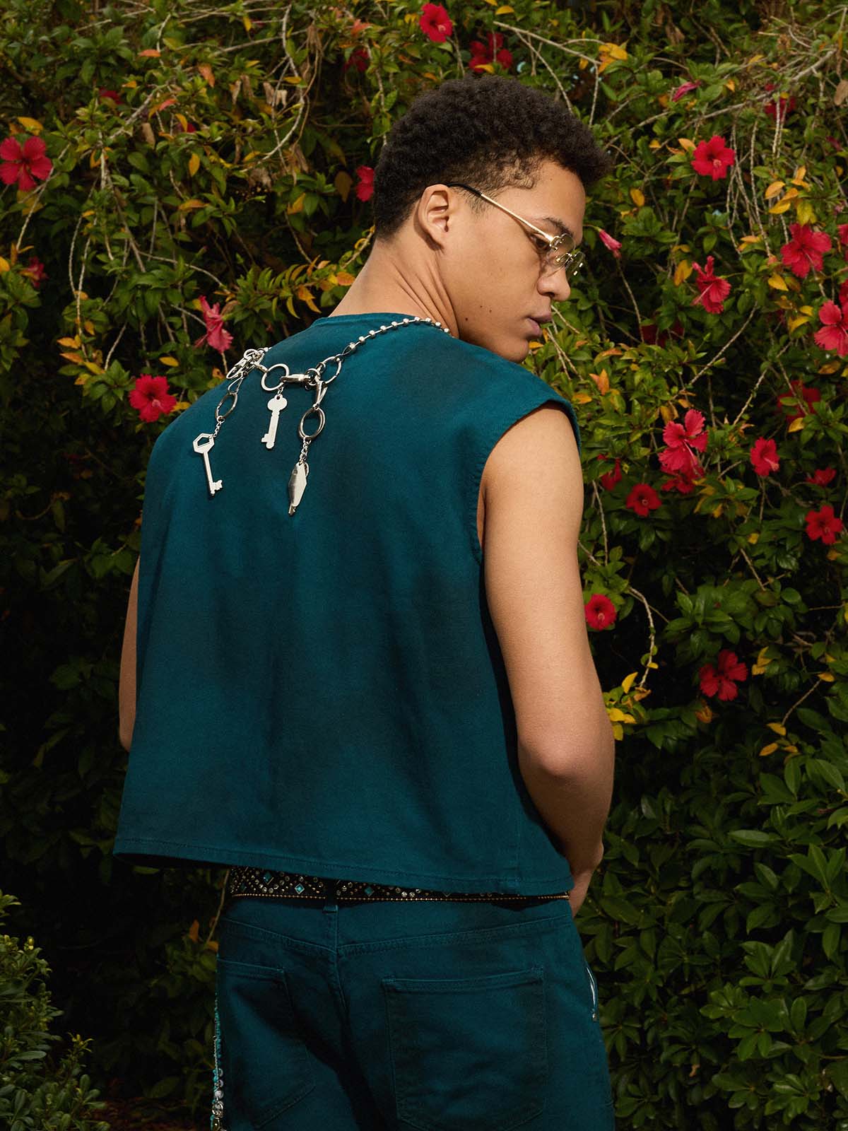 Washed Workwear Zip-Up Denim Vest - Image 8