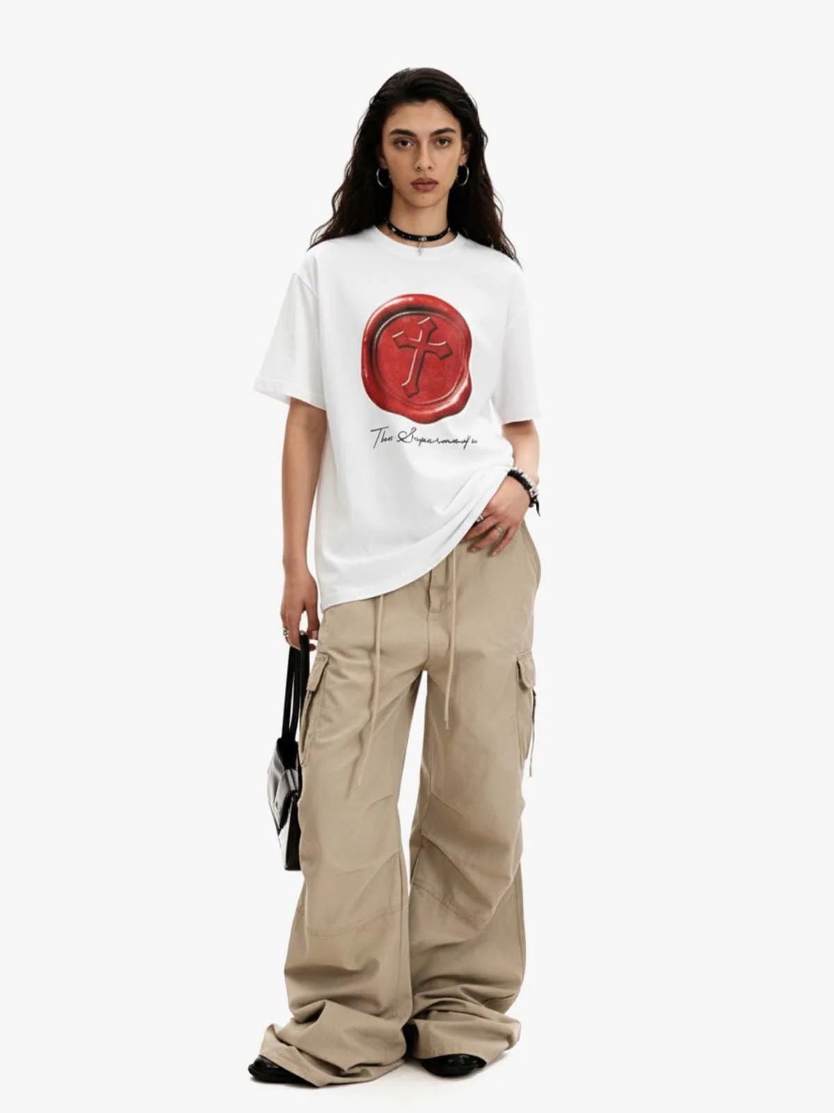 Wax Seal Cross Graphic T-Shirt - Image 2