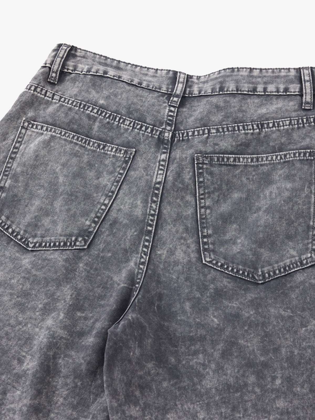 Vintage Acid-Washed Multi-Pocket Wide-Leg Cargo Barrel Jeans - Image 10