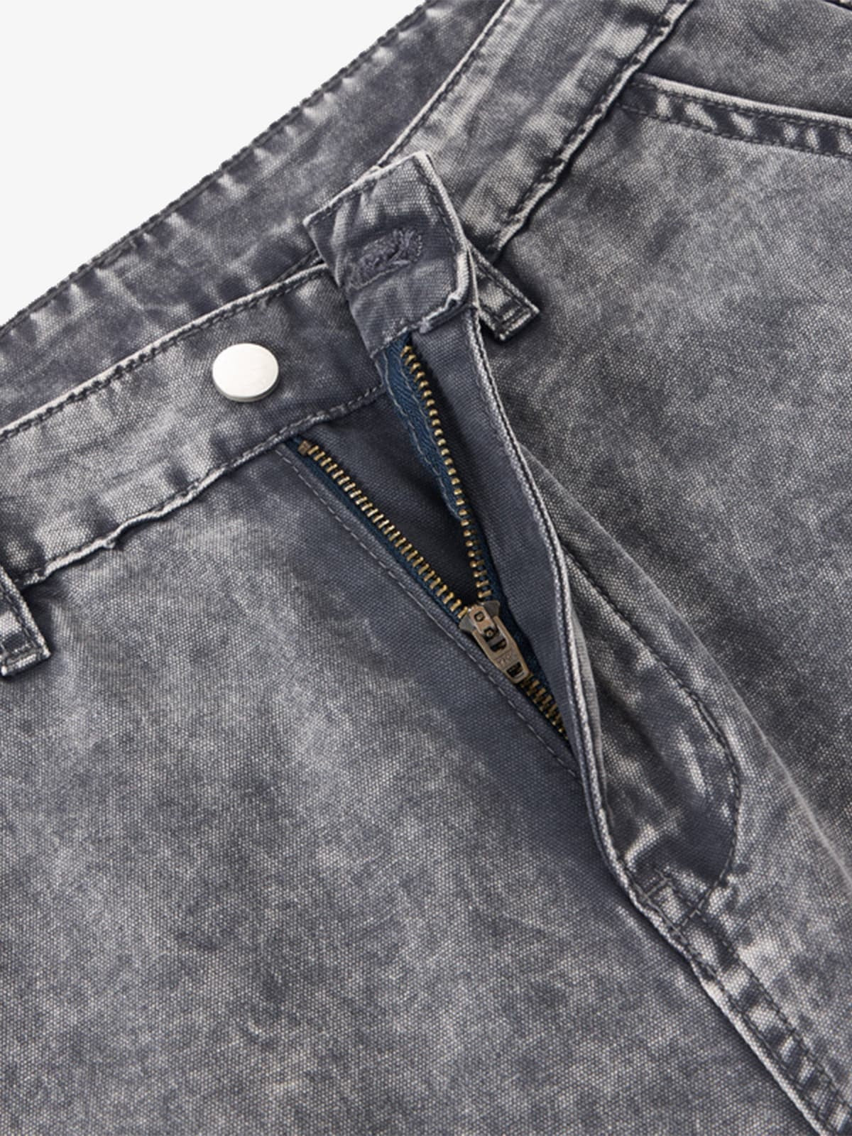 Vintage Acid-Washed Multi-Pocket Wide-Leg Cargo Barrel Jeans - Image 12