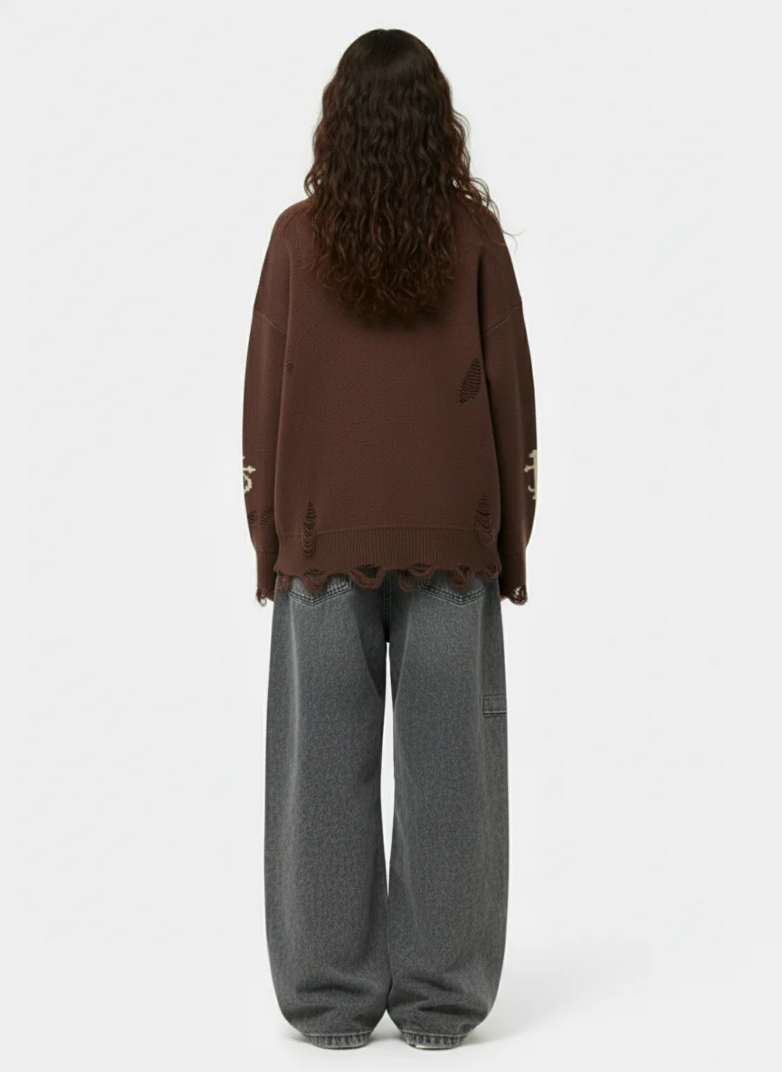 Vintage Acid-Washed Multi-Pocket Wide-Leg Cargo Barrel Jeans - Image 4