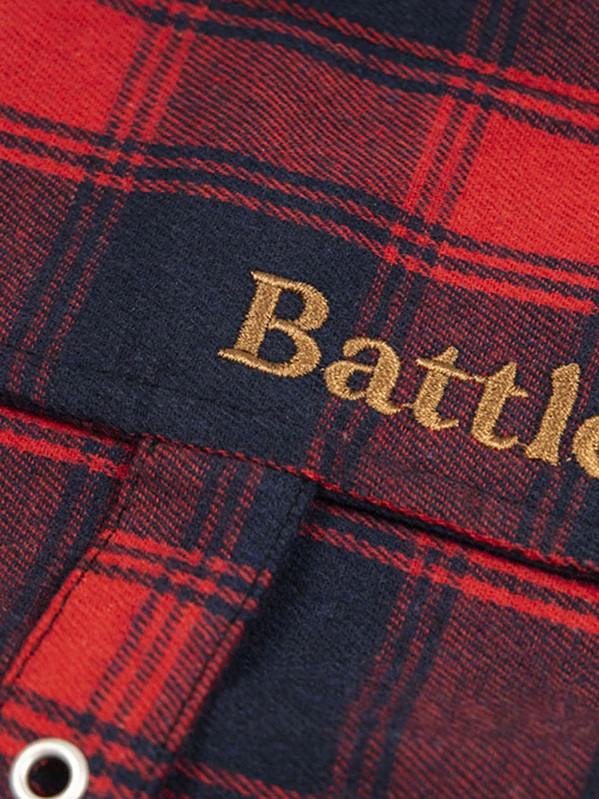 Washed Plaid Belt Barrel Jeans - Image 5