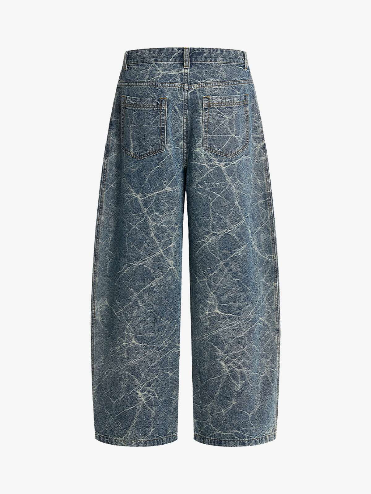 Vintage Pinstripe Pleated Wide-Leg Barrel Pants - Image 6