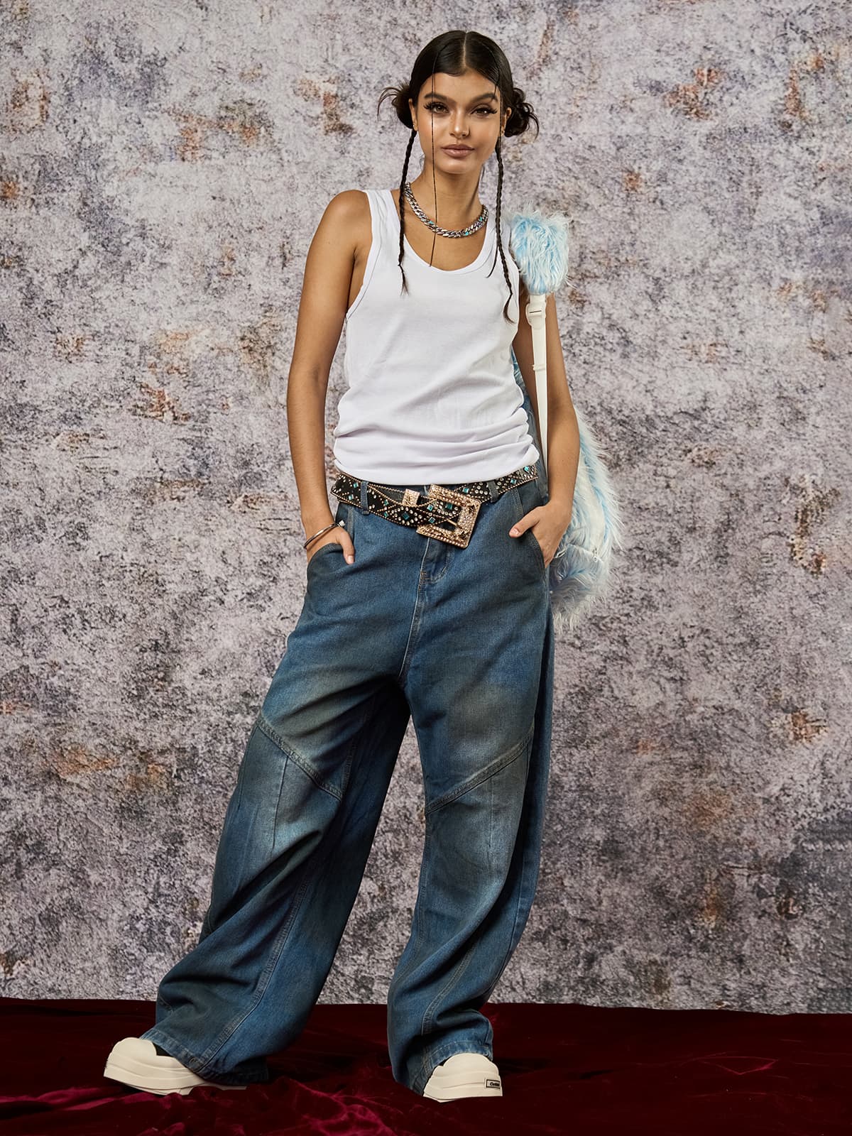 Dirty Dye Baggy Barrel Jeans - Image 9