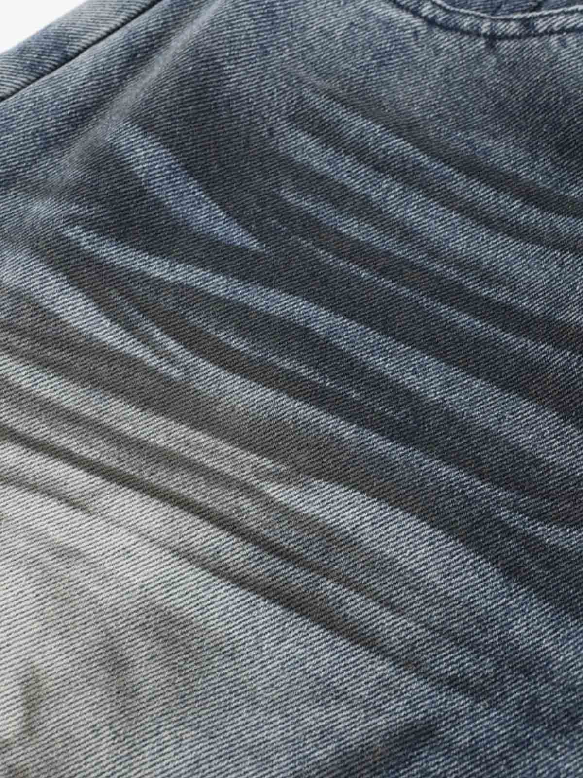 Wrinkle Effect Print Wide Leg Denim Jeans - Image 5